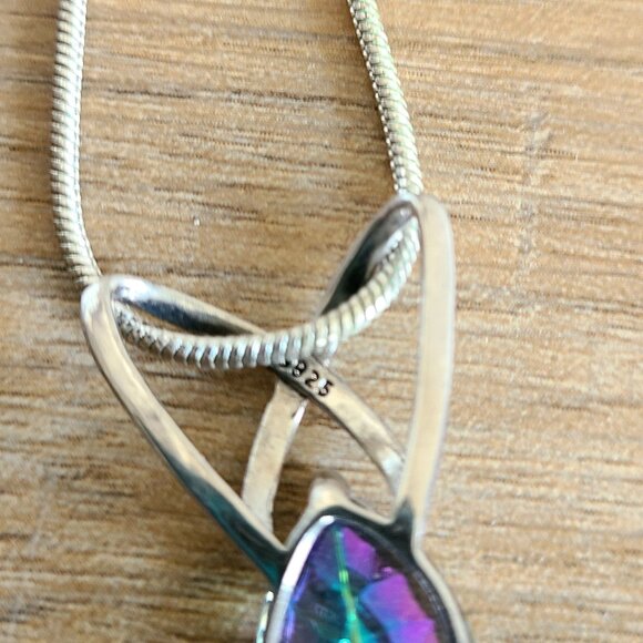 Rainbow Mystic Topaz sterling silver necklace. - Picture 9 of 9